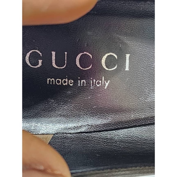 Authentic Gucci Vintage GG Square Toe Pumps Thick Heels Brown Size 36C - Picture 11 of 15